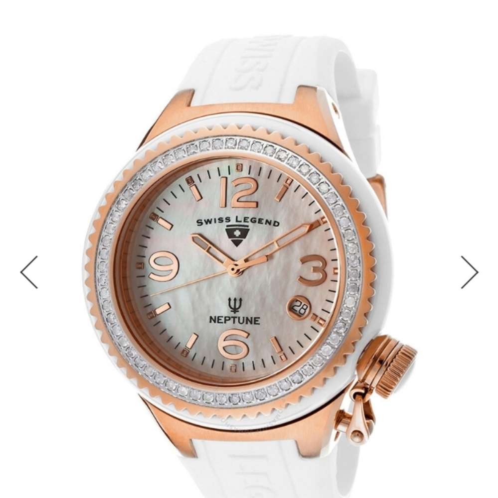 SWISS LEGEND DIAMOND NEPTUNE VINTAGE RARE ROSE GOLD WATCH NWT - Picture 16 of 16